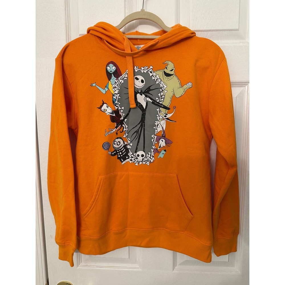 Disney Nightmare Before Christmas Orange Graphic Hoodie Jack Skellington Medium